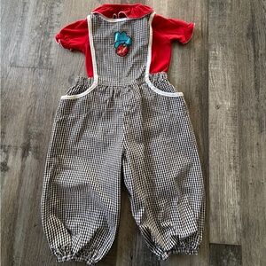 vintage oshkosh B’gosh lady bug & gingham print . Like new with matching top